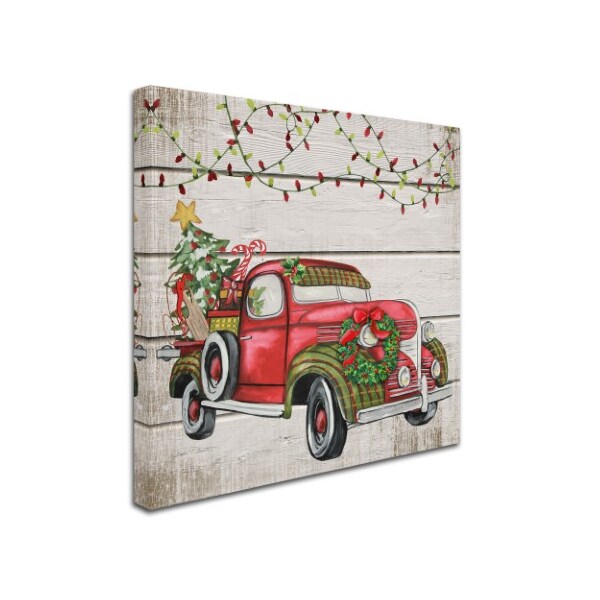 Jean Plout 'Vintage Christmas Truck 2' Canvas Art,18x18